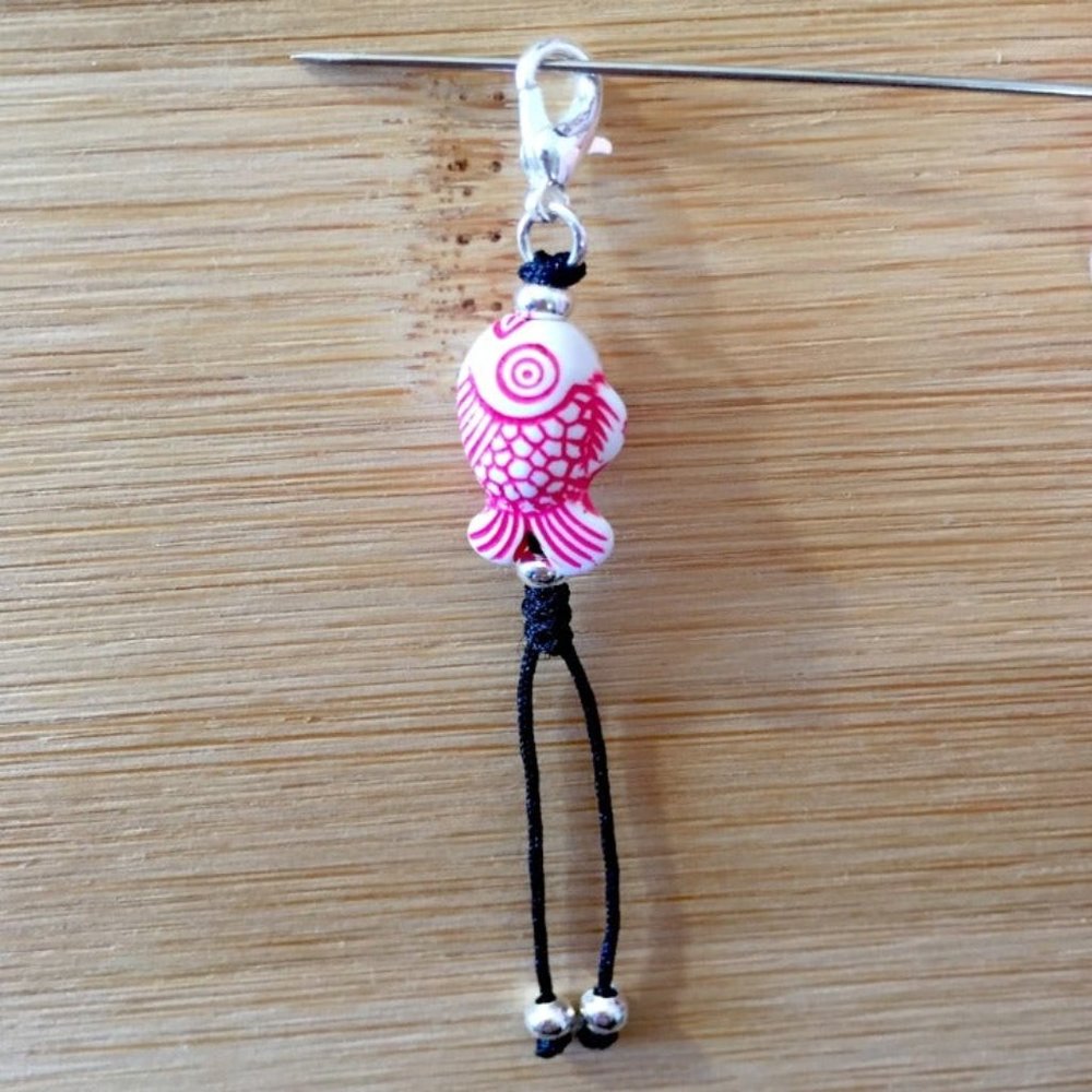 Red Fish Dangle Zipper Planner Charm